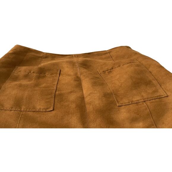 OLD NAVY A-LINE MINI SKIRT, WOMENS, L-TALL, ORANGE-BROWN-RUST, SIDE ZIP - Picture 3 of 8